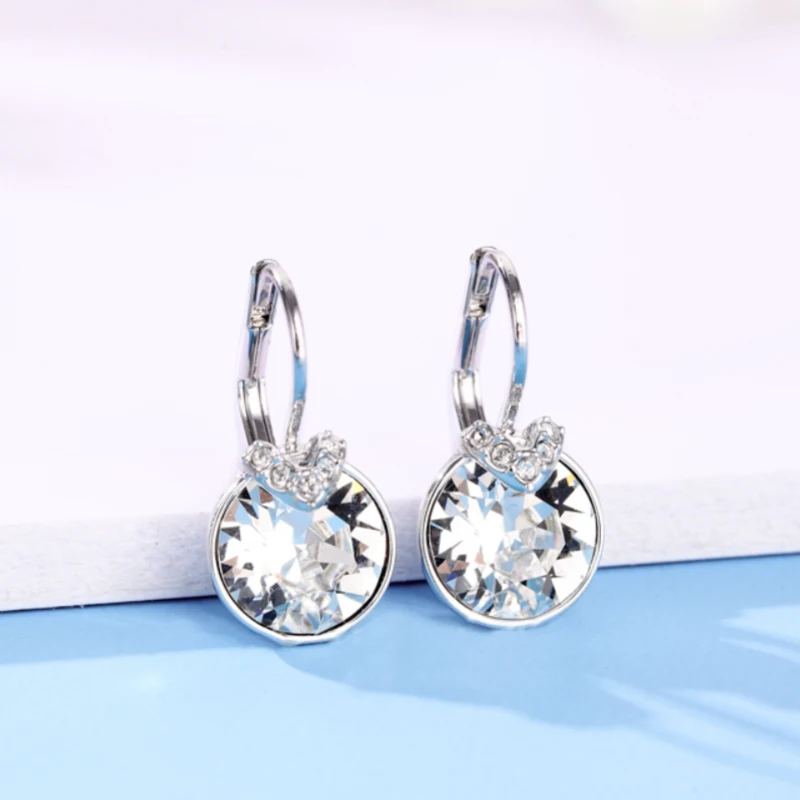 

11.11 fashion small bella boucle d'oreille femme 2022 made with Austria crystal for women wedding party jewlery accessory bijoux
