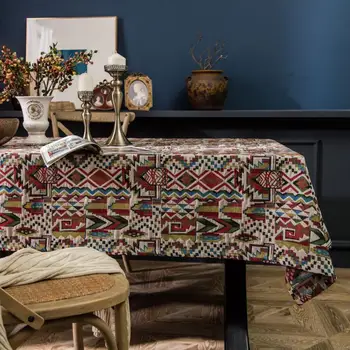 

Cotton Table Cloths Rectangular Colorful Cloth Decoration Mariage Table Decoration Woven Tablecloths Festive Party Table Cover