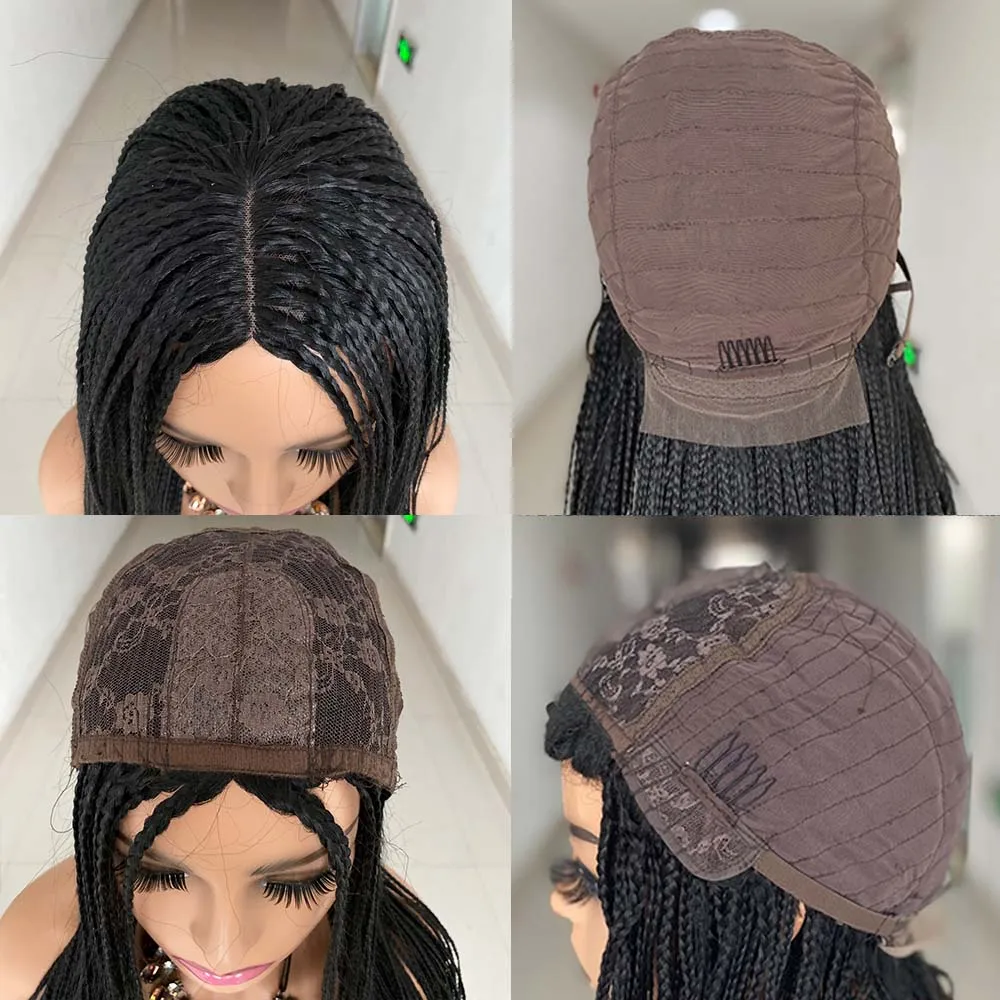 New DIY Braided Wigs Straight Dress Wig Box Braid Synthetic Ombre Blonde Long Braids Wigs For Women Black Fashion In Daily Use