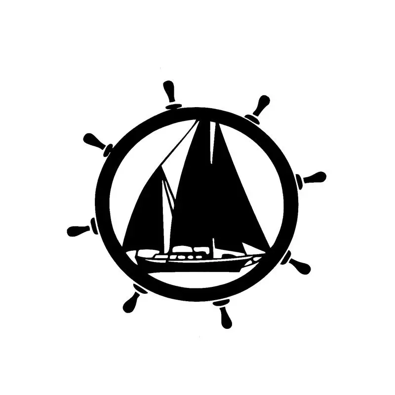 14.4*13.8CM Dragon Ship Boat Sail Sailor Decor Car Styling Sticker High Quality Silhouette Vinyl C16-1109 | Автомобили и