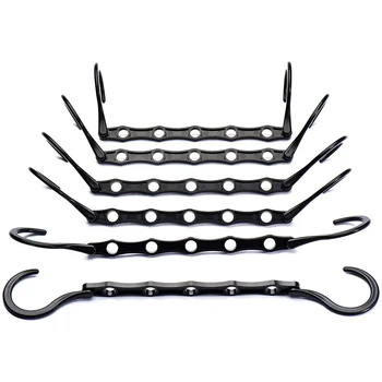 

Black Hanger, Windproof Five-Hole Hanger Foldable Rotating Hanger Space-Saving Hanger, 20 Pieces for Clothes