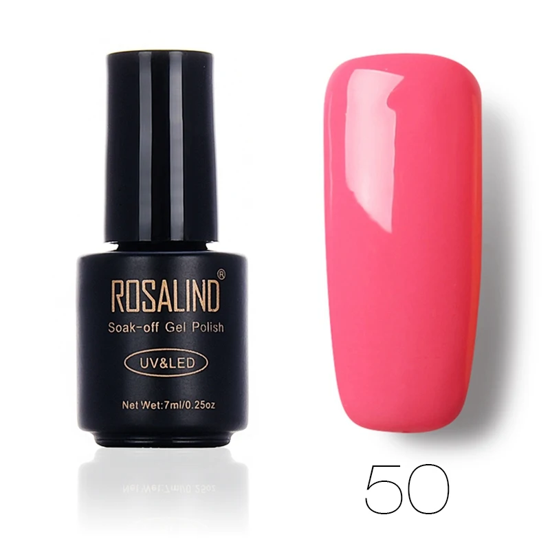 ROSALIND Гель-лак для ногтей 7 мл чистый цвет замачиваемый УФ-гель стойкий лак для ногтей Дизайн ногтей Гель-лак для ногтей - Цвет: 50