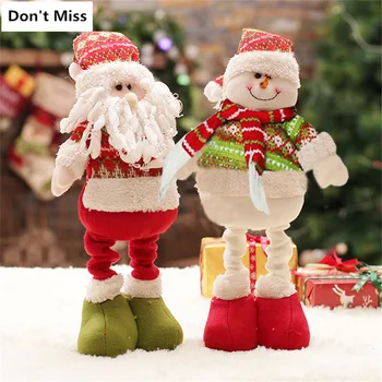 

Retractable Standing Santa Claus Snowman Doll Display Window Christmas Decoration for Home Happy New Year Merry Christmas Gift