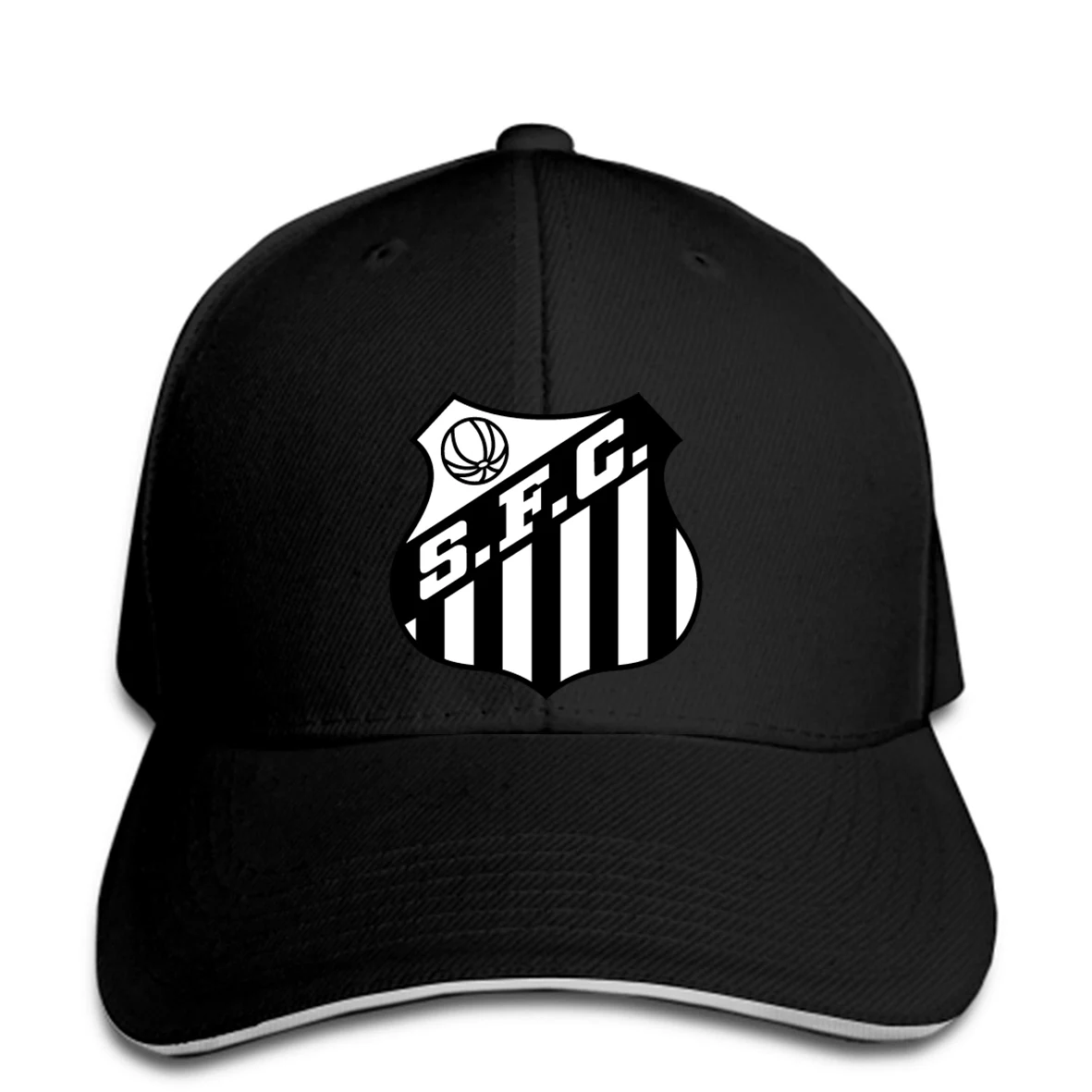 Бейсбол Кепки логотип Santos Futebol Clube логотип шляпа с остроконечным Кепки
