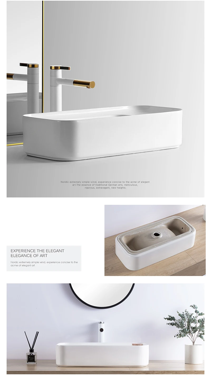 Раковины для ванной комнаты керамика большого размера сосуд белый бортике умывальник чаша с сливом мягкий шланг над счетчиком AM915