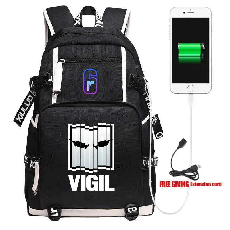 05 New Game Rainbow Six Backpack Men Travel Shoulder Laptop Bags Cosplay Anime Kids Teens School Student Bags Bookbag - Цвет: 05