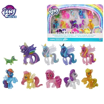 

Hasbro Original My Little Pony Action Figure Cute Horse 10pcs/set Rainbow Girl Doll Gift Toy