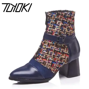 

Tuyoki Plush Size 32-48 Ankle Boots Women'S Shoes Fur Winter Warm Short Boots Mixed Color Zipper Fashion Ladies Shoes Footwear