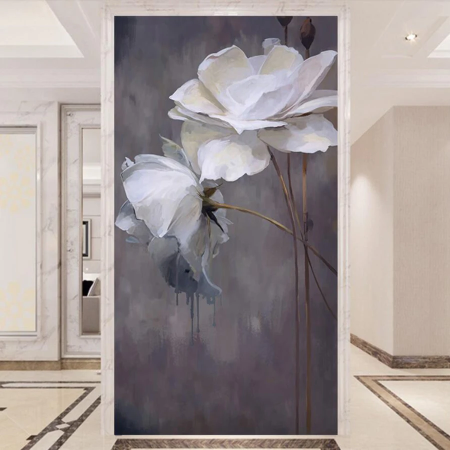 

Custom 3D wallpaper mural living room bedroom wallpaper wall cloth porch 3d peony mural oil painting decorative painting wallpap