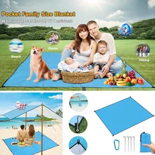 Пляжное одеяло с карманом без песка, водонепроницаемый коврик для пикника, коврик для пикника, коврик для кемпинга, влагостойкий коврик, прочное песконепроницаемое одеяло