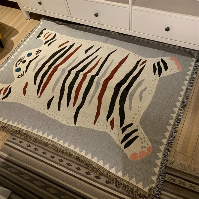 Скандинавское креативное одеяло с изображением белого тигра, Многофункциональные Чехлы для диванов, чехлы для диванов, чехлы от пыли, кондиционер, одеяло s для кровати