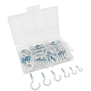 

70 Pack Cup Hook Ceiling Hooks,6 Sizes Screw Hanger Mug Hooks Holder Assortment Kit, for Indoor and Outdoor Use