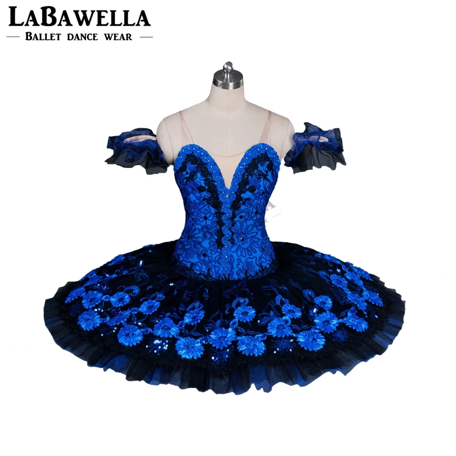 Women Professional Tutu Costume Black Blue Paquita Customized Performance Pancke Nutcracker Ballet Tutu Dress BT9117