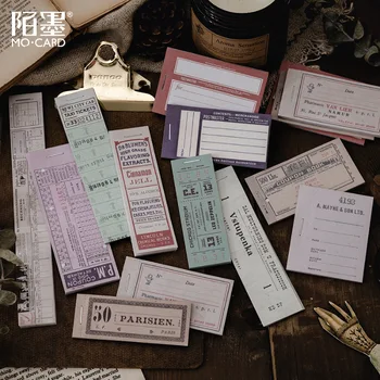 

30 Pcs/set Vintage Mini Memo Pad Bill Ticket Writable Tearable Memo Sheet Decorative DIY Scrapbooking Diary Journal Decoration