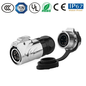 

Waterproof connector 4pin Metal Industry Seal up Cable Power Supply connector M16 signal male socket female plug IP67