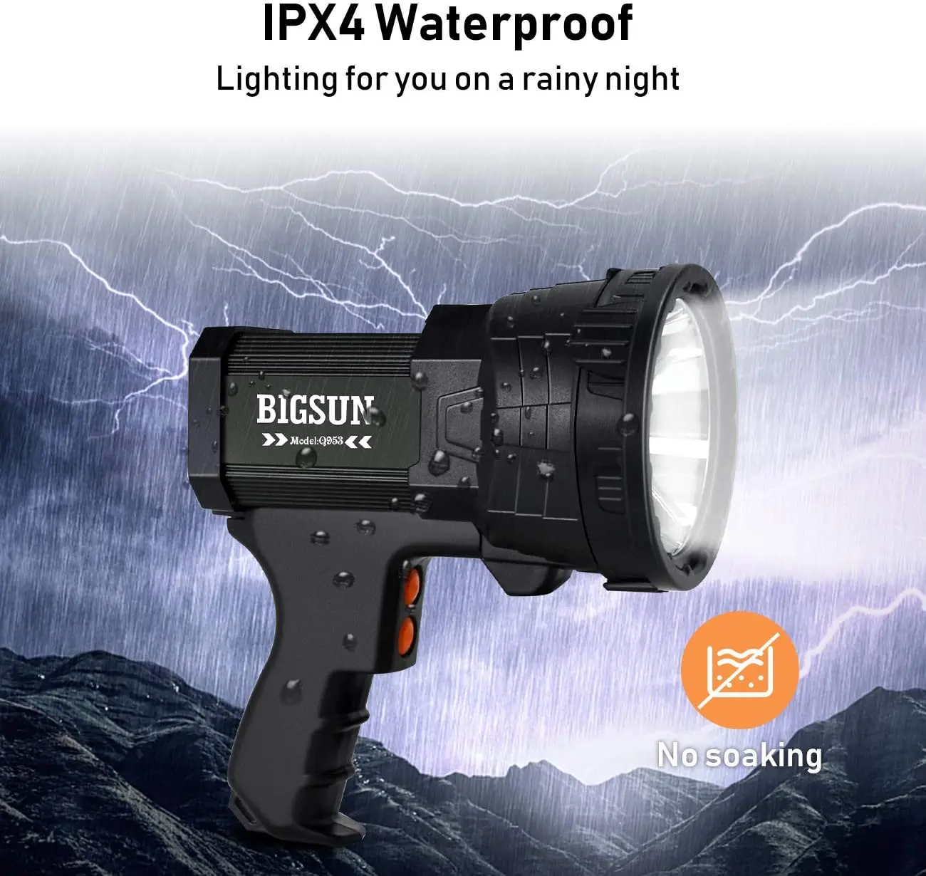 Hand-held Searchlight Spotlight Bright LED Charging with Side Lamp Aluminum Hand Lamp Flashlight