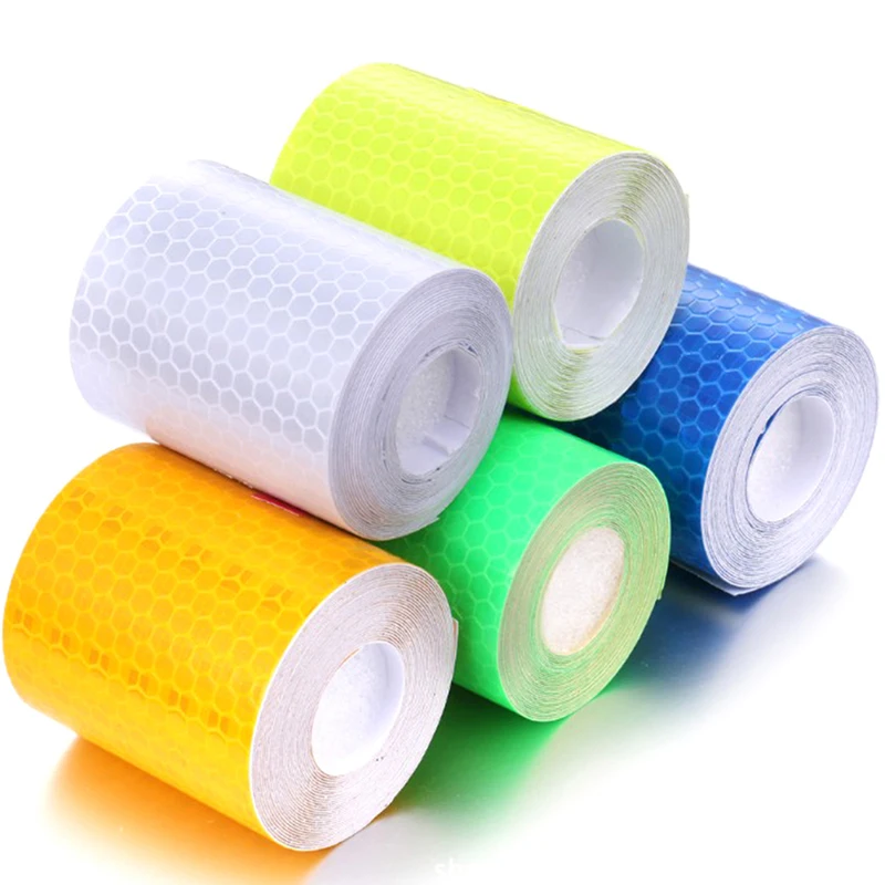 1pc 5x300cm de PVC cinta reflectante coche fluorescente pegatinas reflexivas para motocicleta cinta adhesiva coche de la película de alerta en carretera cinta