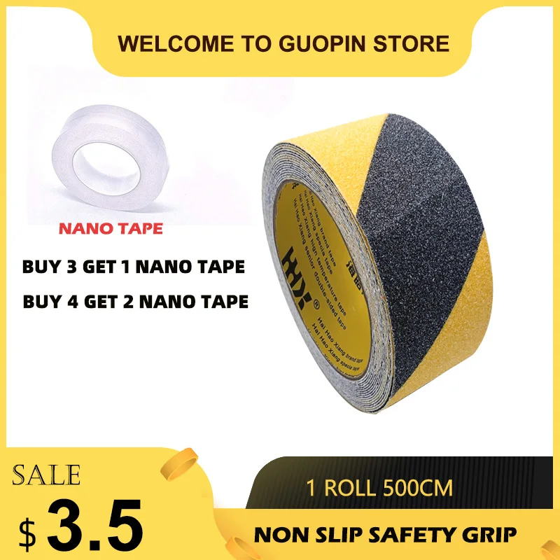 

(Buy 3 get 1 Nano tape) 5M Non Slip Safety Grip PVC Tape Anti-Slip Stickers Strong Adhesive Safety Traction Tape Stairs Floor