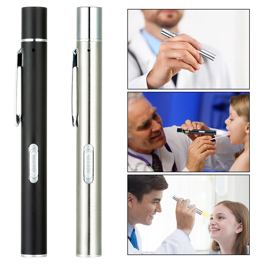 USB Rechargeable Stainless Steel 2 Modes LED Flashlight Clip Pen Mini Light Portable Lamp Inspection for dentist Camping Nursing led flashlight,mini flashlight,led flashlights,medical light