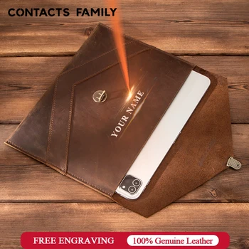 

CONTACT'S FAMILY Luxury Nubuck Leather Sleeve Case for New iPad Pro 11 2020 Protective Cover for iPad Pro 11" 2018 Tablet Case