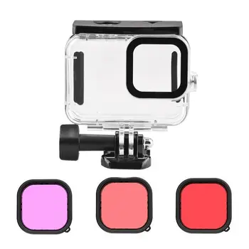 

50m Waterproof Camera Case Underwater Diving Protection Magenta Purple Filter Suitable for GoPro Hero 9 Camera Accessories