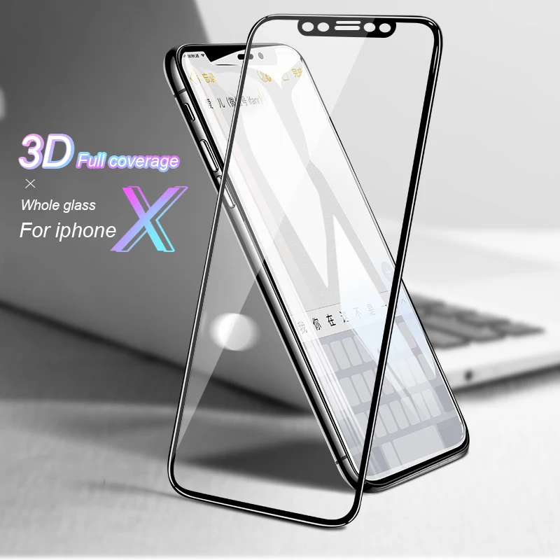 

BXE 3D Curved Full Cover Tempered Glass For iPhone 11 Pro X XS Max XR Screen Protector For iPhone X 10 11 Protective Glass Film