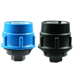 20mm-63mm Plastic Polypropylene Irrigation Fitting Straight Coupling Blue Black End Cap Adapter Connector for PE Pipe
