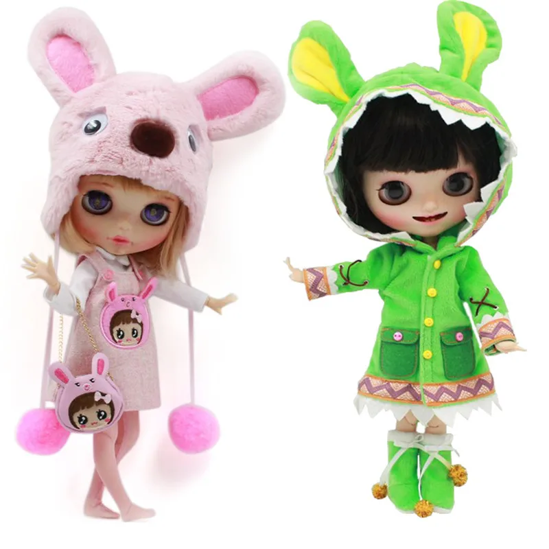 Ледяной DBS Blyth DollDBS ледяной 1/6 bjd кукла длиной 30 см розовый костюм кролика зеленая