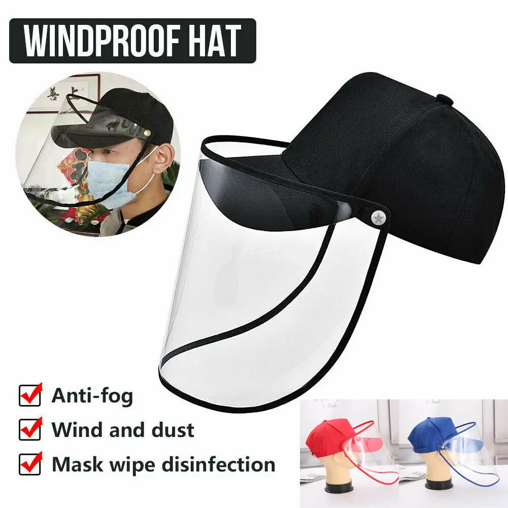 

Unisex Prevention Hats Baseball Hat Peaked Cap with Removable face shield Anti-fog Men Women Anti-spitting Baseball Cap