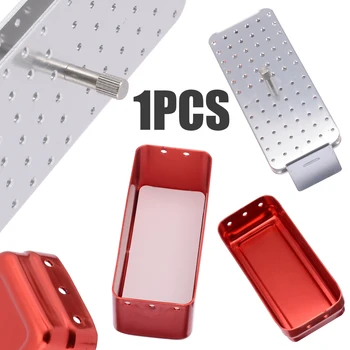

1pc Aluminum Dental Disinfection Box Autoclave Sterilizer Case Burs Endo Files Holder 105 x 45 x 50mm 72 Holes For Burs