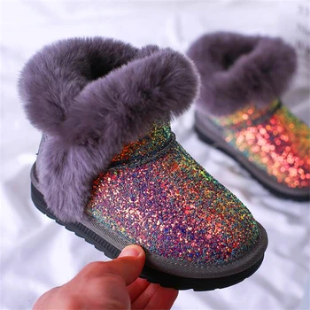 

Sequin girls boots children snow boots winter girls shoes pink boots children toddler shoes insoles length 13.5cm -23cm