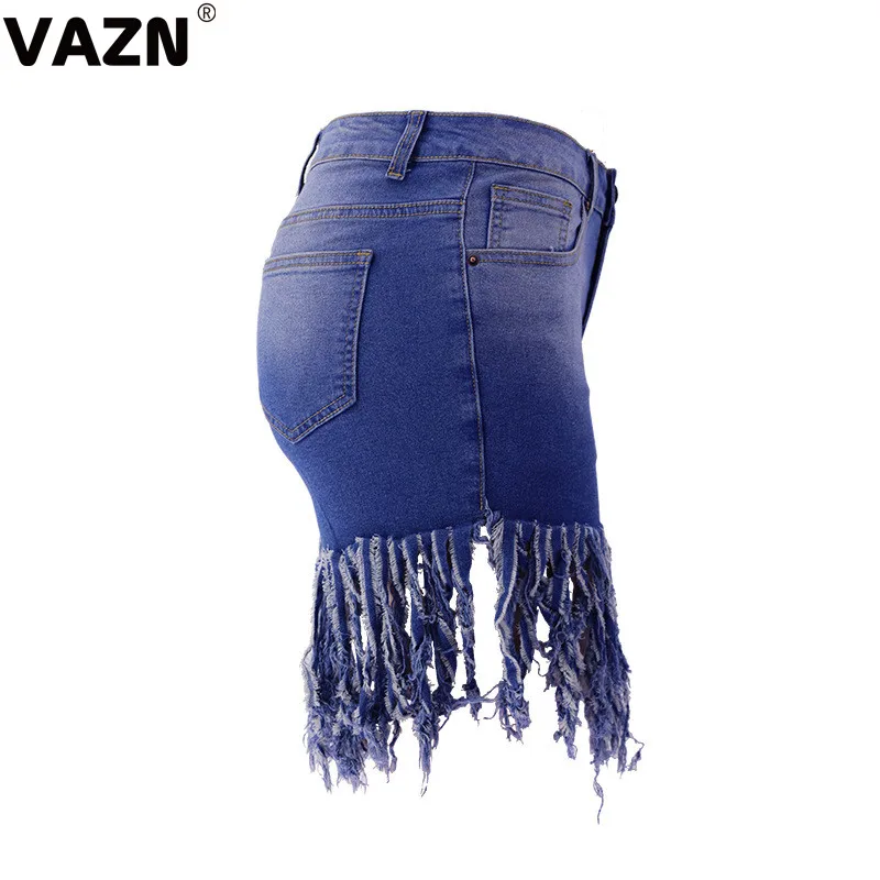 VAZN, летние, для молодых девушек,, эластичные, новые, для женщин, повседневные, с карманами, джинсовые, с дырками, с высоким поясом, светло-голубые, короткие, джинсовые штаны