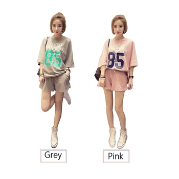

Hot Sale Women Soft Korean Set Cotton Home Sleepwear Cotton Nightwear Top Shorts suits Round neck Loose Casual Nightwear