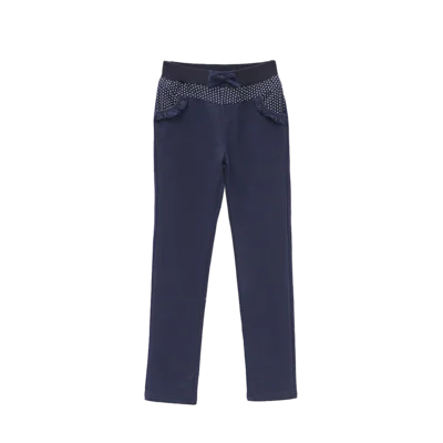 Штаны с высокой талией для девочек хлопчатобумажные спортивные брюки бант для кукол или одежды 10, 12, 14, 15 лет, школьные осенние брюки для девочек-подростков - Цвет: as picture