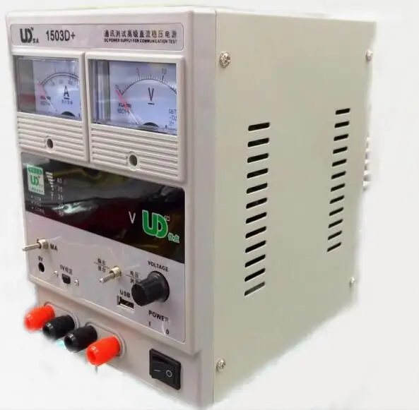 1503D+ 3A 15V Регулируемый источник питания постоянного тока цифровой светодиодный дисплей постоянного тока блок питания для iPhone samsung ремонт мобильного телефона тест