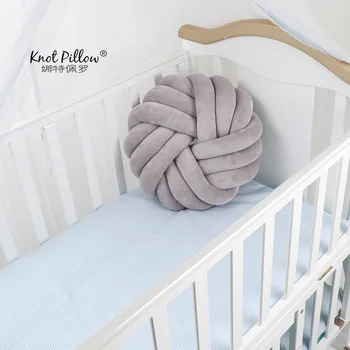 

Soft Knot Pillow 3-strands Knot DIY Hand-woven Round Cushion Pillow Toy for Kids Adults Plush Pillow Girl Gift Toys for Children