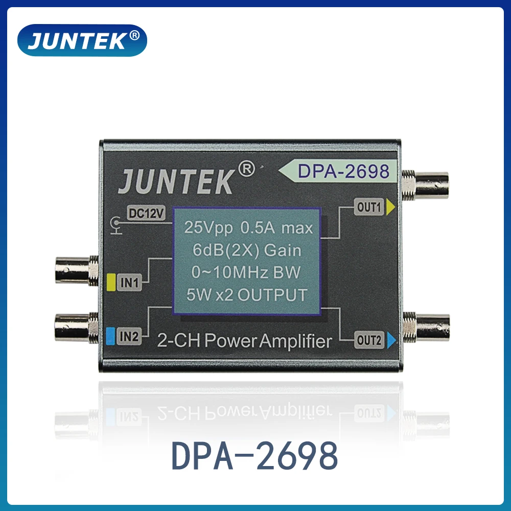 JUNTEK DPA 2698 высокомощный двухканальный генератор сигналов DDS усилитель мощности