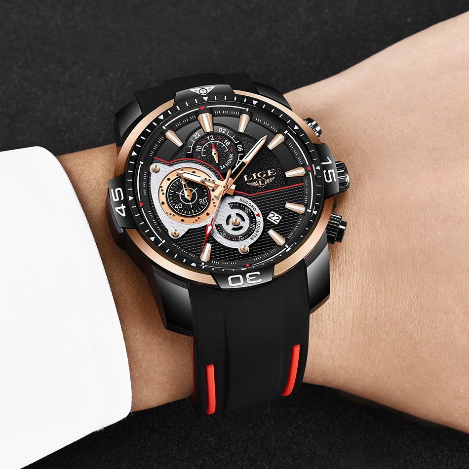 2022 LIGE Men Military Watches Luxury Creative Sport Watch Male Top brand Waterproof Quartz Watches Mens Clock Relogio Masculino