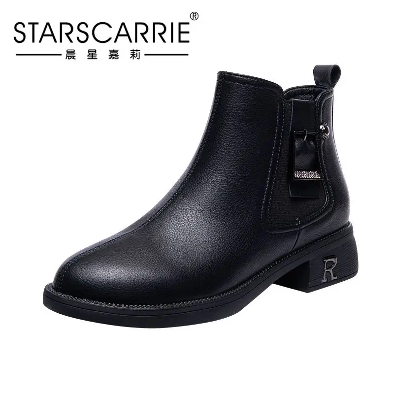 Women's boots 2020 new Martin boots women's short boots winter women's shoes European and American medium heel Chelsea boots