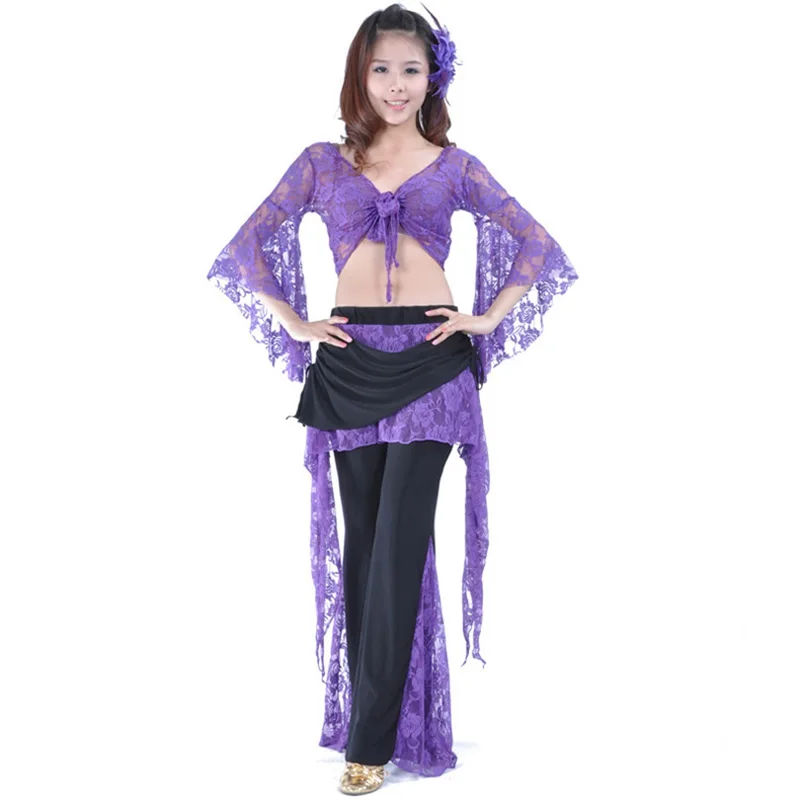 

Belly dance Costume new Lace pants + lace blouse advanced belly dance practice clothes suit clothing wholesale For Women