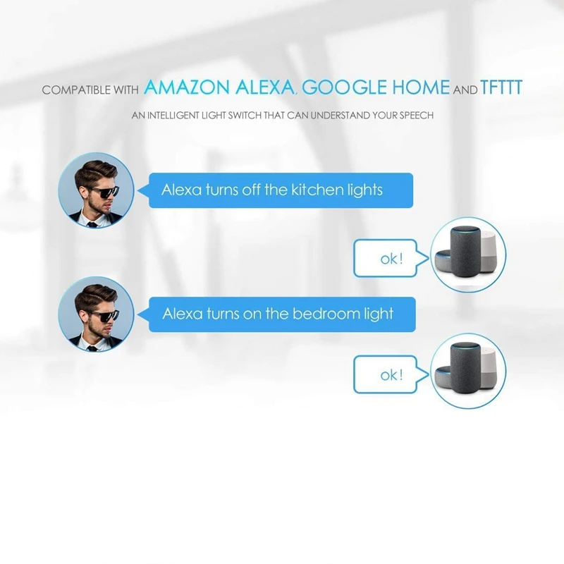 2 банда WiFi умный светильник-переключатель для Alexa Google Home беспроводной переключатель стандарт США с пультом дистанционного управления и таймером стандарт США штекер
