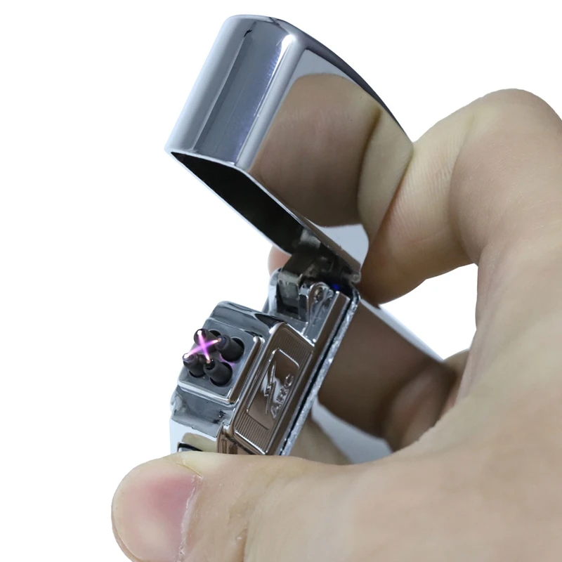 AAAE топ-крест двойной для Плазменно-дуговой зажигалки Usb ветрозащитные, импульсные зажигалки металлические электронные прикуриватели