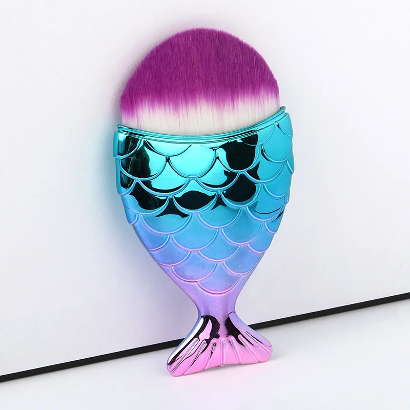 

1 Pcs Cosmetic Foundation Fish Tools Kit Powder Face Makeup Brushes High Quality Blush Brush Tail Mermaid Holder Shape Makeup
