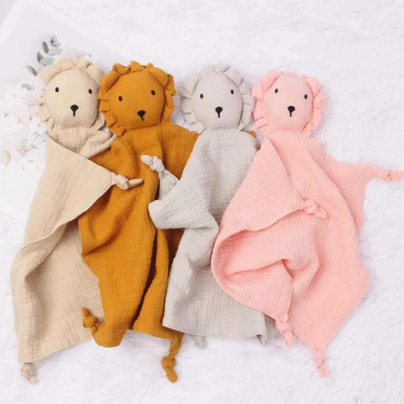 30*30cm Muslin Baby Bib baby blankets wind baby cotton gauze comfort towel muslin baby sleeping doll lion saliva towel best bed sheets