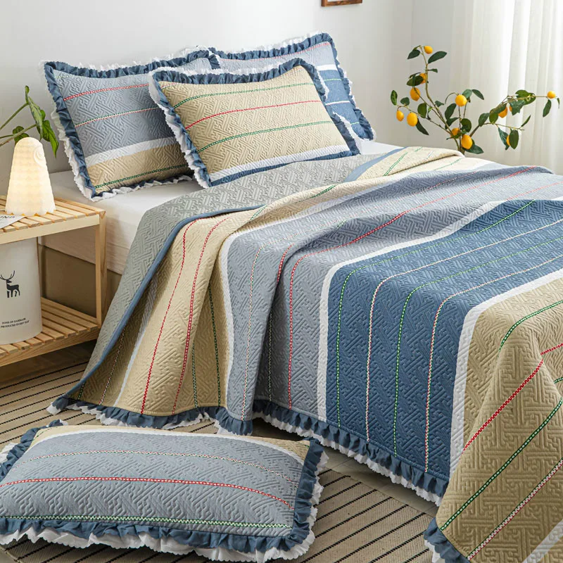 

Artificial Leather, Kang Covering Leather Cover Pure Cotton Non-Slip Tatami Bedspread Mattress Cover Three-Piece Bed Cover Set