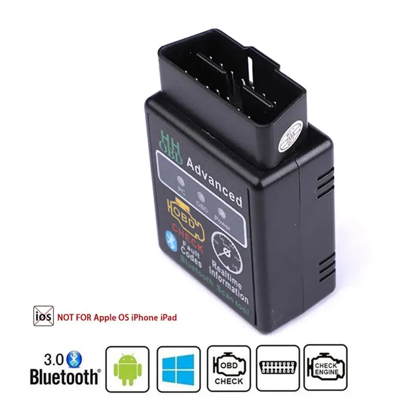 

V02H2-1 Bluetooth OBD2 Car Diagnostic Scanner Auto Detection Scanner Car fault diagnosis instrument detection scanner black