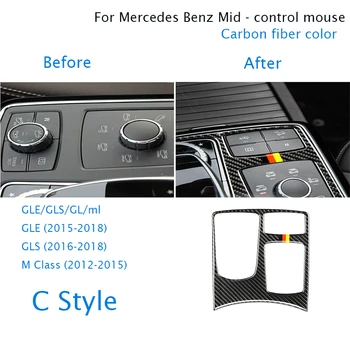 

2015-2018 for Benz GLS M Class Central Control Handrail Box Carbon Fiber Multimedia Plane Sticker Model To Decorative Stickers