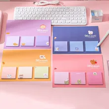 Bloc Notes en papier auto adhésif de la série chien petite fille, étiquette autocollante, Kawaii, papeterie scolaire et de bureau, 4 couleurs, 60 pièces