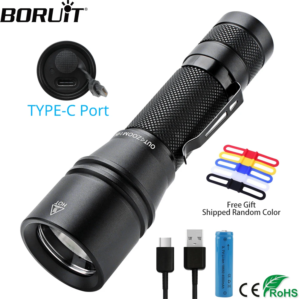 BORUiT YC25 T6 светодиодный фонарь высокой мощности 1000lm 5 Mde Zoom велосипедный светильник