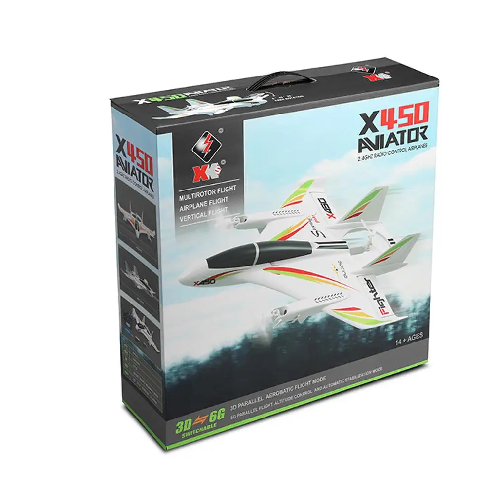 WLtoys XK X450 2,4G 6CH 3D/6G RC самолет бесщеточный двигатель вертикальный взлет светодиодный светильник RC планер фиксированное крыло RC самолет RTF